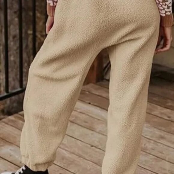 Mountain Cabin Khaki/Beige Fleece Overalls - Picture 8 of 10